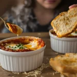 Quand je n’ai envie de rien préparer, je fais ces œufs cocotte à la tomate et au fromage en 12 minutes