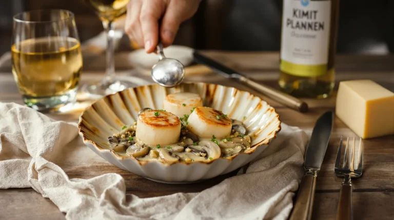 Accueil Recette coquille saint-jacques à la bretonne champignons