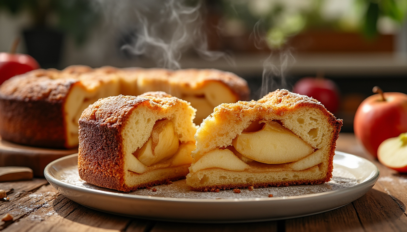 découvrez les astuces de julie andrieu pour réussir un délicieux gâteau aux pommes, moelleux et parfumé, à coup sûr.