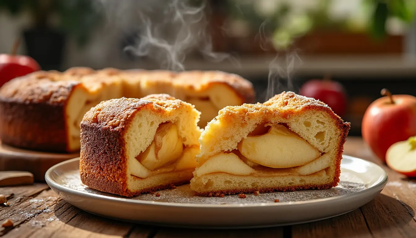 découvrez les astuces de julie andrieu pour réussir un délicieux gâteau aux pommes, moelleux et parfumé, à coup sûr.