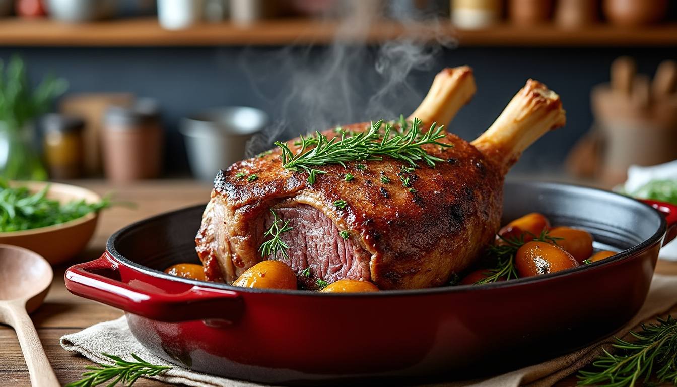 découvrez la recette traditionnelle du gigot de 7 heures, un plat mijoté lentement pour une viande tendre et savoureuse à préparer facilement chez vous.