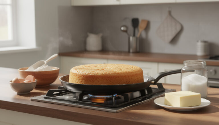 Comment réussir un gâteau à la poêle sans four facilement
